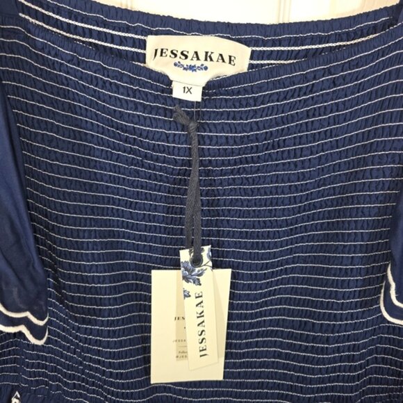 NEW AND NEVER WORN - JessaKae Helen Dress - Size 1XL - Navy Midi Dress - Picture 3 of 7